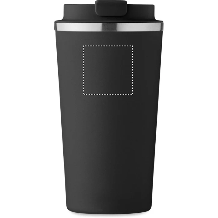 Schemat znakowania dla Tampondruk - P6 na gadżecie: Czarny kubek metalowy 510 ml z logo – stal z recyklingu