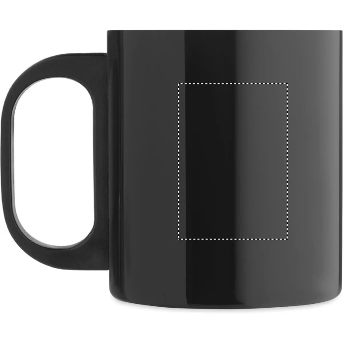 Schemat znakowania dla Tampondruk - P6 na gadżecie: Metalowy kubek Taniss 300 ml czarny z nadrukiem dla firm