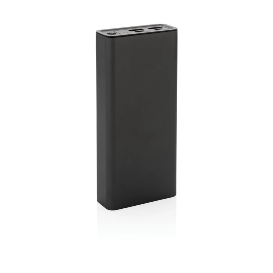 Powerbank 20000 mAh szary aluminium z recyklingu z logo