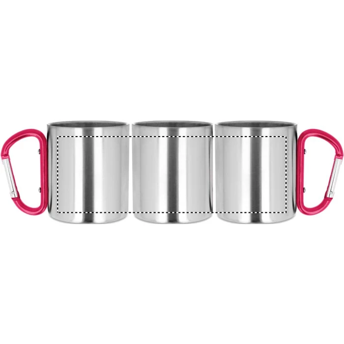 Schemat znakowania dla Grawerowanie laserowe 360° - RL na gadżecie: Kubek metalowy 220ml z czerwonym karabińczykiem z logo