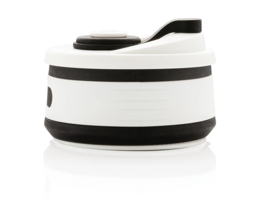 Czarny składany kubek silikonowy 350 ml z logo