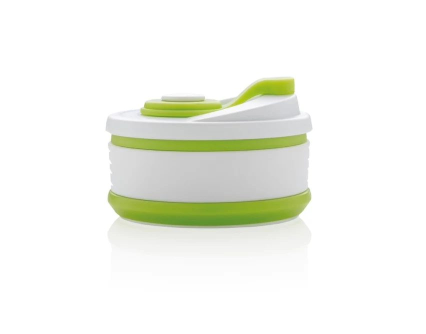 Zielony składany kubek silikonowy 350 ml z Twoim logo