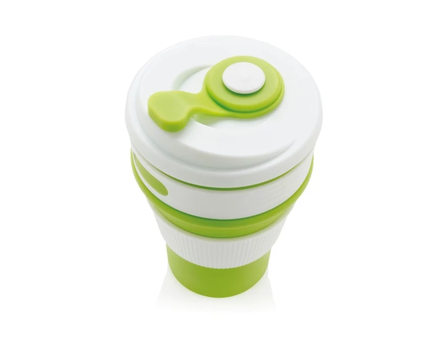 Zielony składany kubek silikonowy 350 ml z Twoim logo