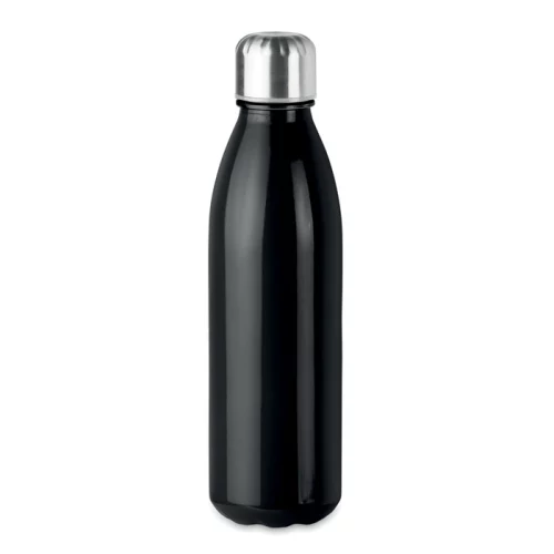 Czarna szklana butelka 650 ml z logo – Aspen Glass
