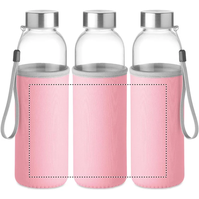 Schemat znakowania dla Termotransfer odblaskowy - TR na gadżecie: Butelka Utah 500ml w różowym pokrowcu