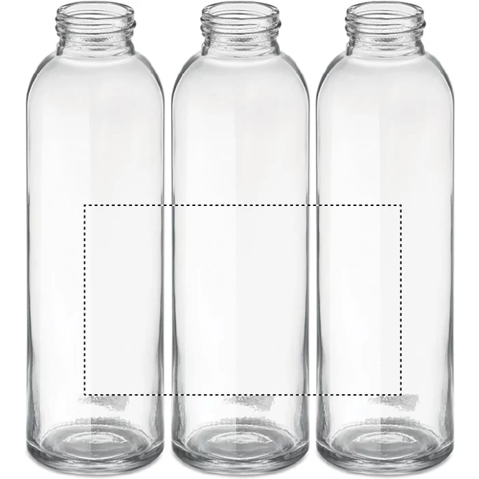 Schemat znakowania dla Sitodruk 360° - RS6 na gadżecie: Szklana butelka w etui z juty 500ml 