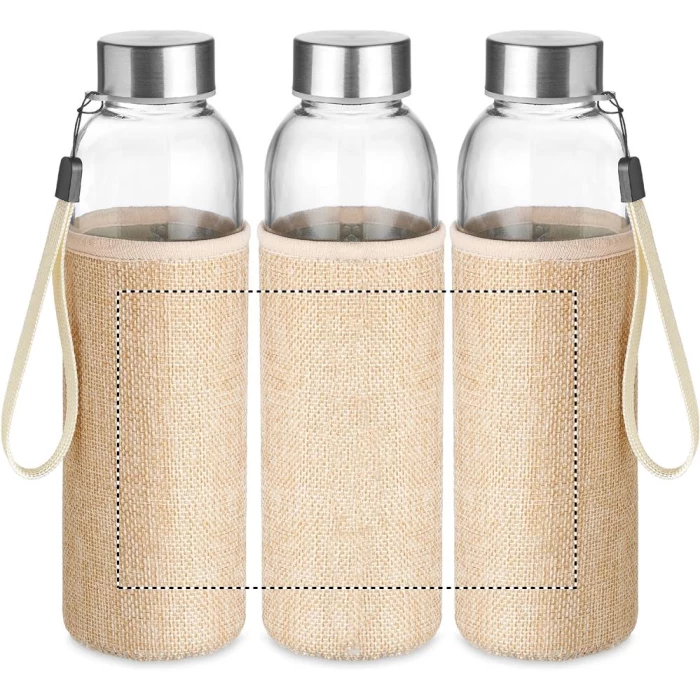 Schemat znakowania dla Termotransfer odblaskowy - TR na gadżecie: Szklana butelka w etui z juty 500ml 