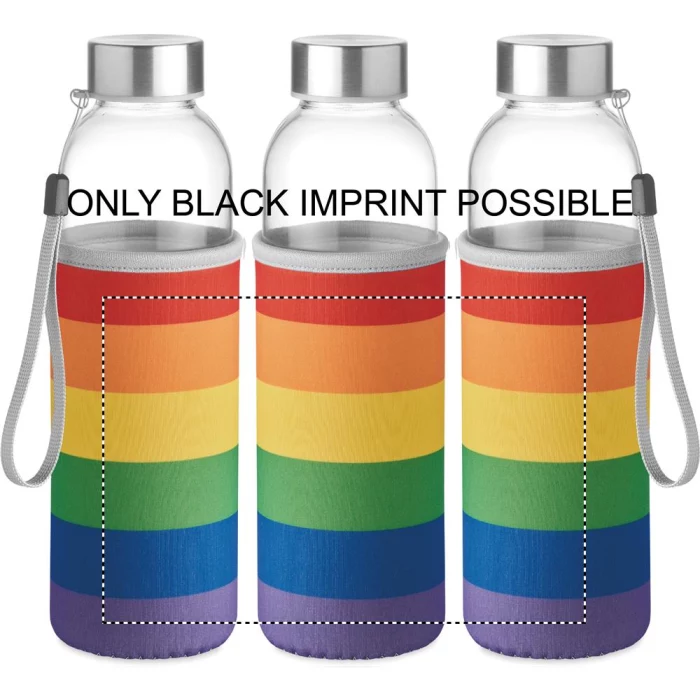 Schemat znakowania dla Termotransfer odblaskowy - TR na gadżecie: Butelka Utah 500ml w tęczowym pokrowcu