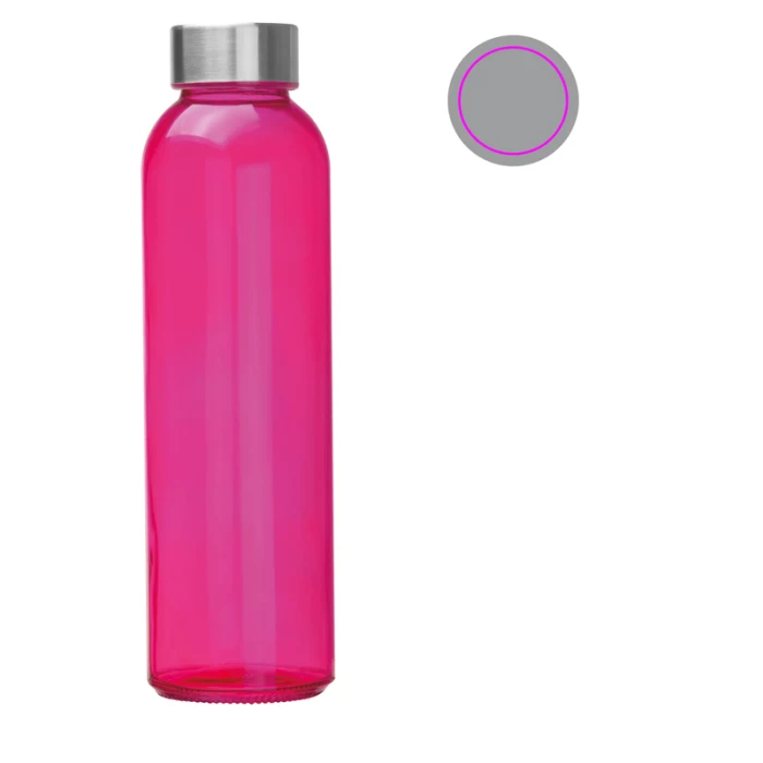 Schemat znakowania dla Grawerowanie laserowe - L3 na gadżecie: Szklana butelka 500 ml, różowy