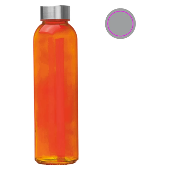 Schemat znakowania dla Grawerowanie laserowe - L3 na gadżecie: Szklana butelka 500 ml, pomarańczowy