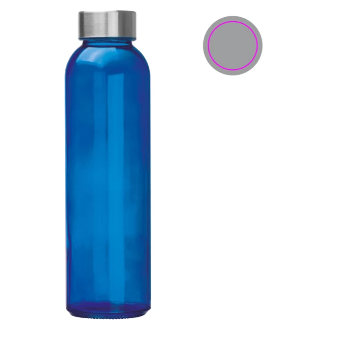 Schemat znakowania dla Grawerowanie laserowe - L3 na gadżecie: Szklana butelka 500 ml, niebieski