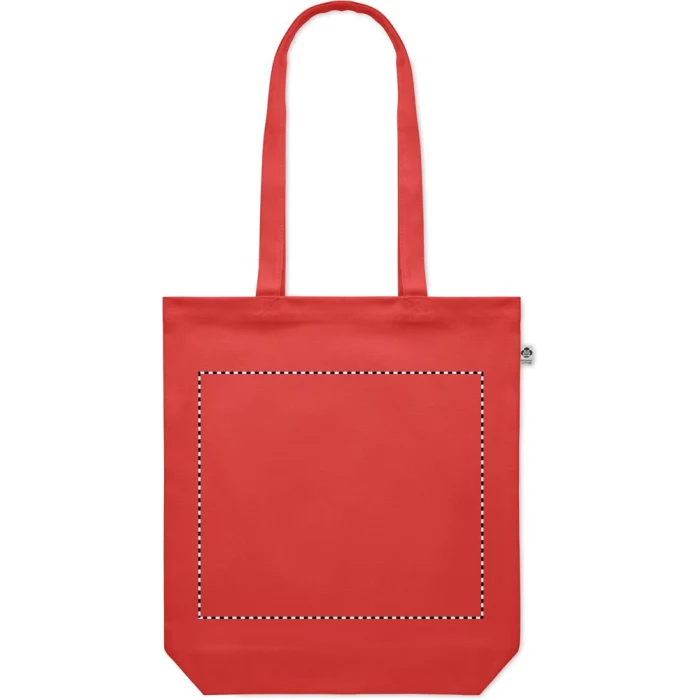 Schemat znakowania dla Termotransfer odblaskowy - TR na gadżecie: Płócienna torba 270 gr/m², czerwona