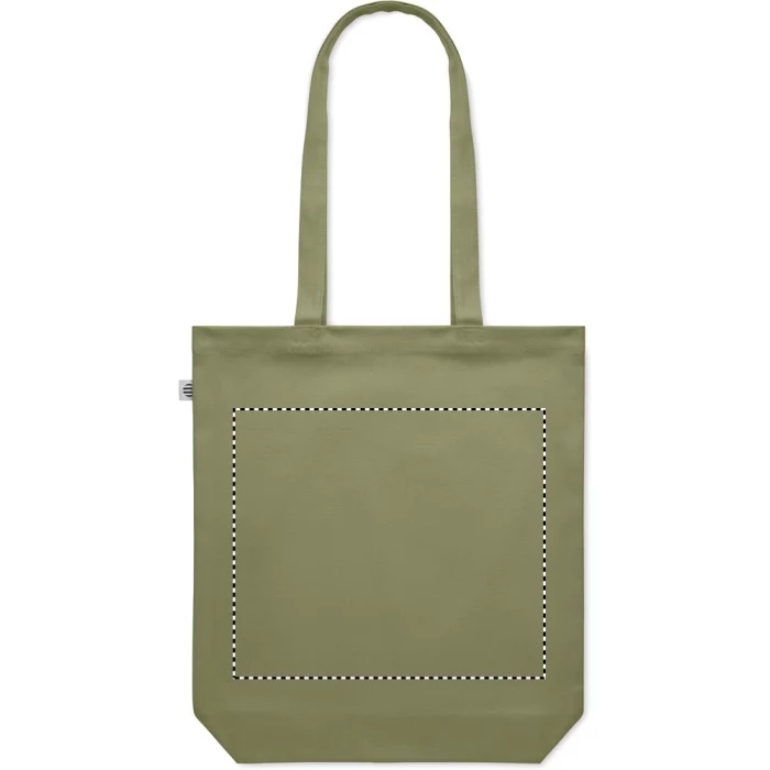 Schemat znakowania dla Transfer sitodruk - T1 na gadżecie: Płócienna torba 270 gr/m², zielony