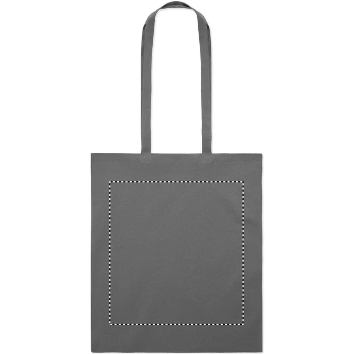 Schemat znakowania dla Transfer sitodruk - T1 na gadżecie: Torba z bawełny organicznej, ciemno szara