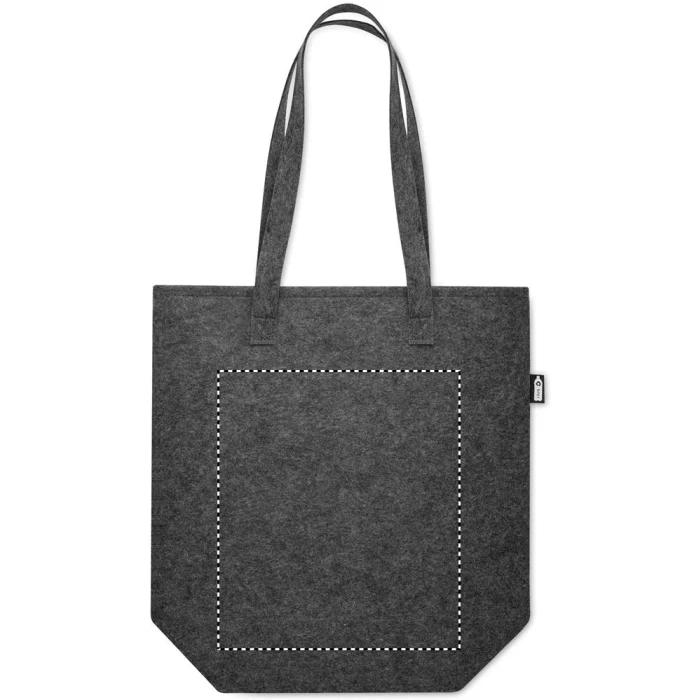 Schemat znakowania dla Termotransfer odblaskowy - TR na gadżecie: Filcowa torba na zakupy RPET Taslo, ciemno szary