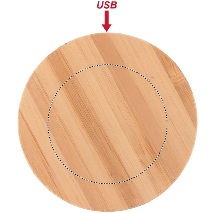 Schemat znakowania dla Tampondruk - P5 na gadżecie: Okrągła ładowarka bezprzewodowa bambusowa, 10W