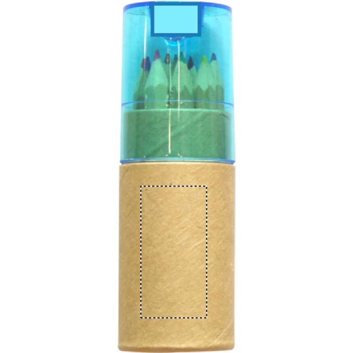 Schemat znakowania dla Tampondruk - P2 na gadżecie: 12 kredek w tubie z temperówką, niebieski