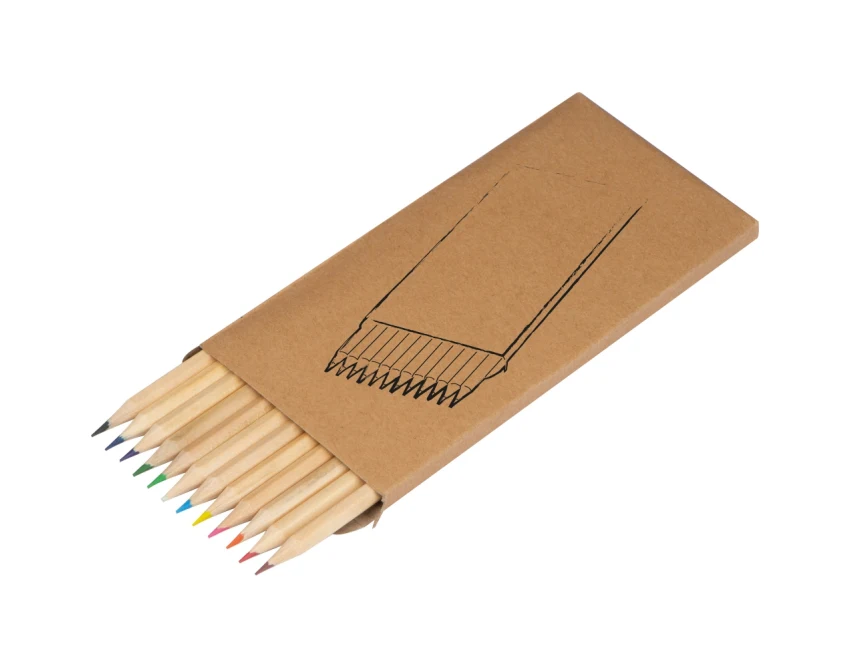 Kredki reklamowe 12 kolorów z logo w pudełku kartonowym