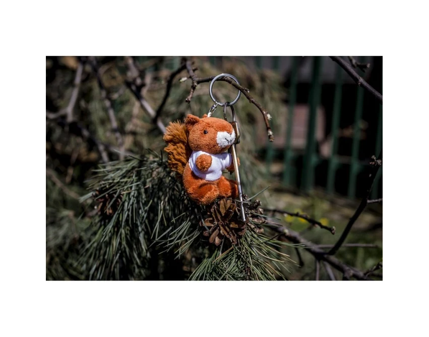 Pluszowy brelok wiewiórka Ginny z logo, pomarańczowy