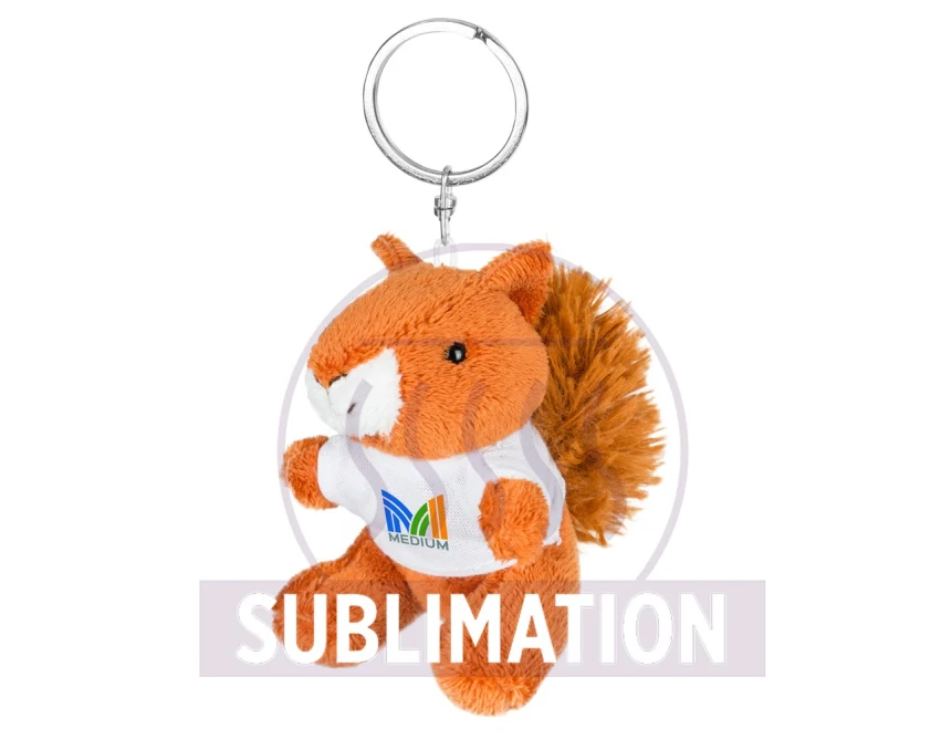 Pluszowy brelok wiewiórka Ginny z logo, pomarańczowy