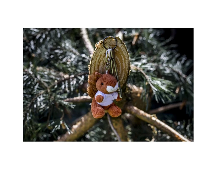 Pluszowy brelok wiewiórka Ginny z logo, pomarańczowy