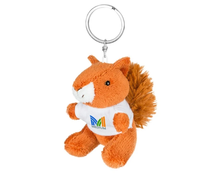 Pluszowy brelok wiewiórka Ginny z logo, pomarańczowy