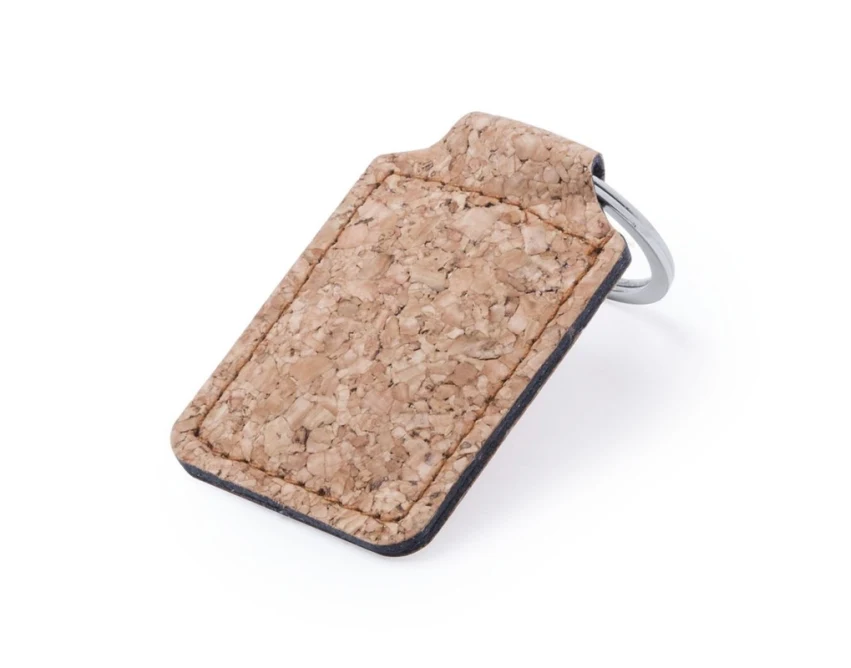 Brelok korkowy jasnobrązowy z logo – eko prezent firmowy