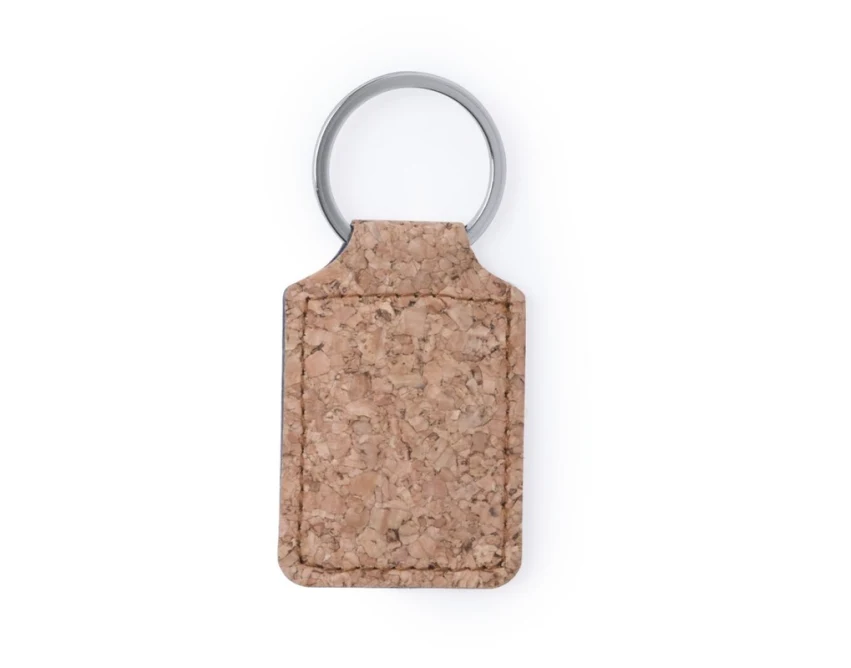 Brelok korkowy jasnobrązowy z logo – eko prezent firmowy