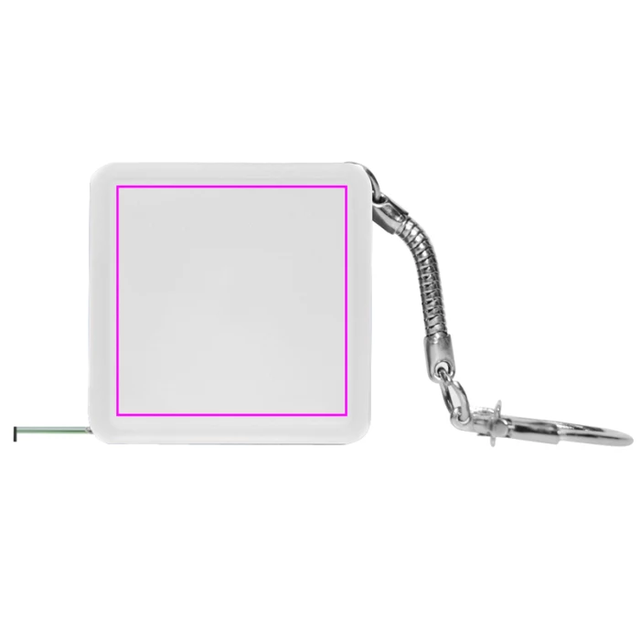 Schemat znakowania dla Tampondruk - T2 na gadżecie: Brelok miarka 1m biała z logo – gadżet reklamowy firmy