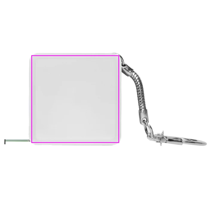 Schemat znakowania dla Nadruk UV - DC1 na gadżecie: Brelok miarka 1m biała z logo – gadżet reklamowy firmy