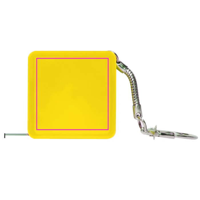 Schemat znakowania dla Tampondruk - T2 na gadżecie: Żółty brelok miarka 1m z logo – gadżet reklamowy dla firm
