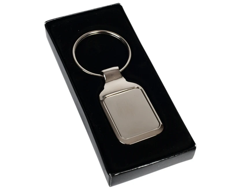 Brelok metalowy Tristian srebrny z grawerem w pudełku