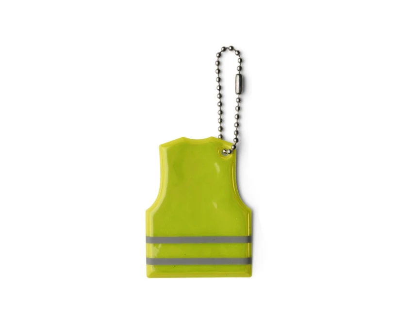 Brelok odblaskowy kamizelka żółty z nadrukiem logo