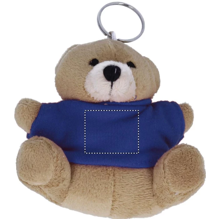 Schemat znakowania dla Termotransfer odblaskowy - TR na gadżecie: Breloczek pluszowy miś niebieski z logo firmowym