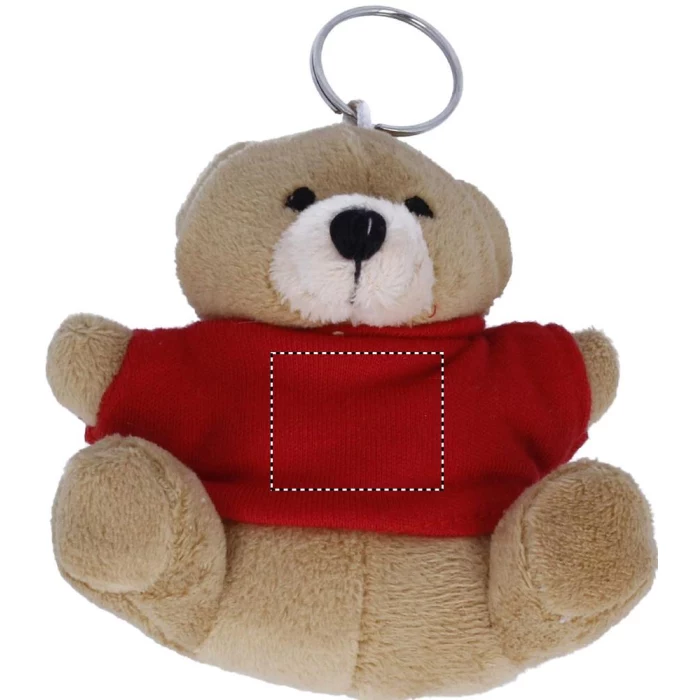 Schemat znakowania dla Termotransfer odblaskowy - TR na gadżecie: Pluszowy brelok miś czerwony z logo – upominek firmowy