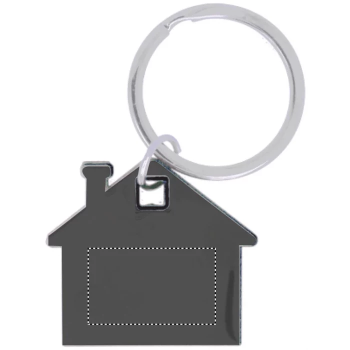 Schemat znakowania dla Tampondruk - P4 na gadżecie: Brelok domek czarny z logo 25x15 mm – gadżet reklamowy