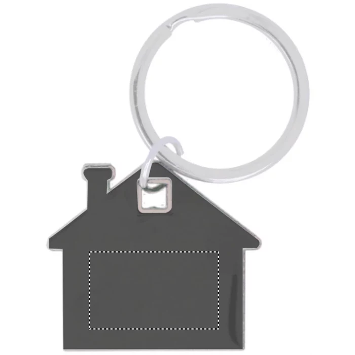 Schemat znakowania dla Tampondruk - P4 na gadżecie: Biały brelok domek z logo – plastikowy gadżet firmowy