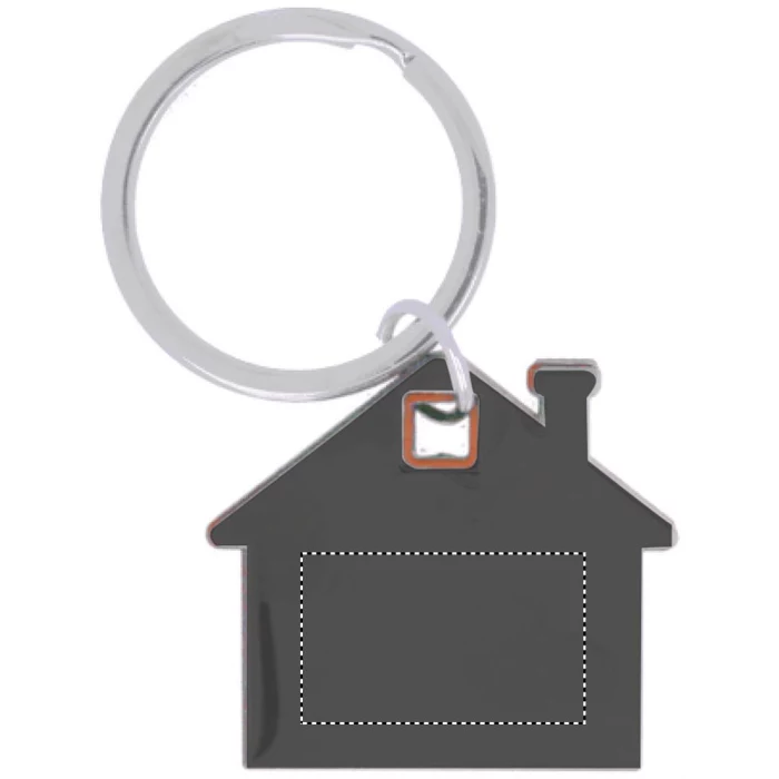 Schemat znakowania dla Tampondruk - P4 na gadżecie: Pomarańczowy brelok domek Imba z logo firmowym