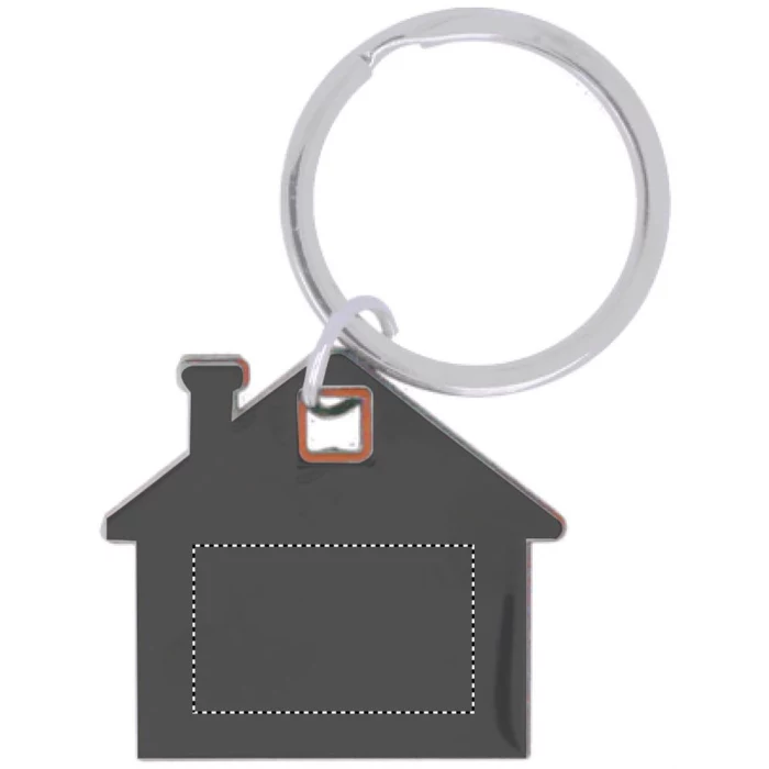 Schemat znakowania dla Tampondruk - P4 na gadżecie: Pomarańczowy brelok domek Imba z logo firmowym