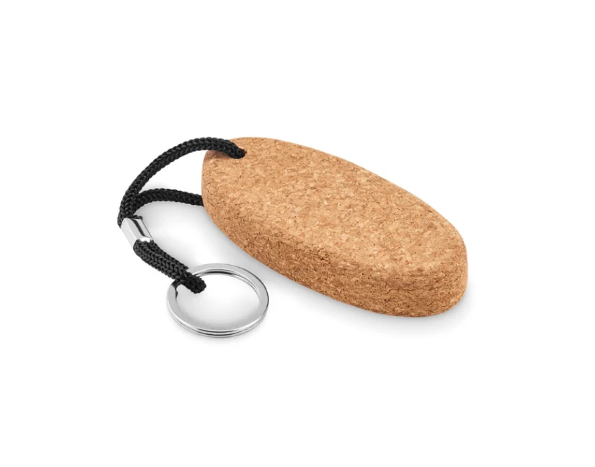 Brelok korkowy Boat czarny z logo – pływający, eco