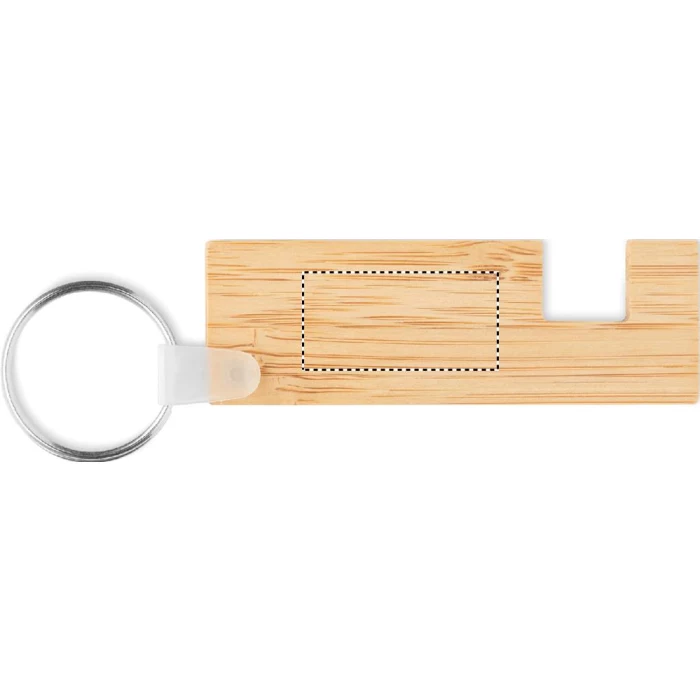 Schemat znakowania dla Grawerowanie laserowe - L2 na gadżecie: Bambusowy brelok z podstawką pod telefon z logo firmy