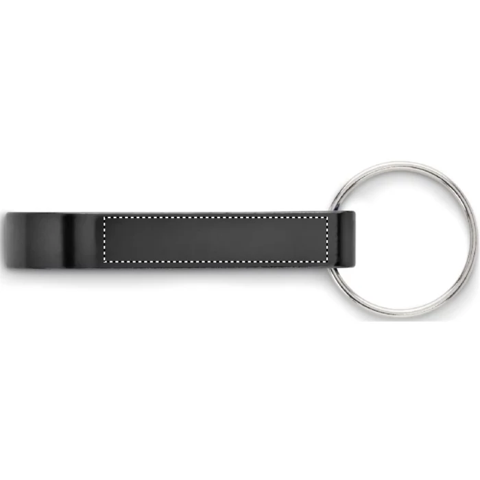 Schemat znakowania dla Doming - DO1 na gadżecie: Czarny brelok aluminiowy z recyklingu z otwieraczem i logo