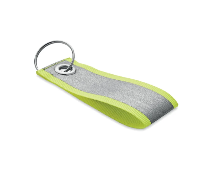 Odblaskowy brelok Reflekey żółty z logo – poliester