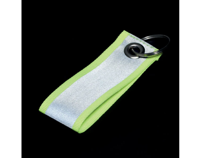Odblaskowy brelok Reflekey żółty z logo – poliester