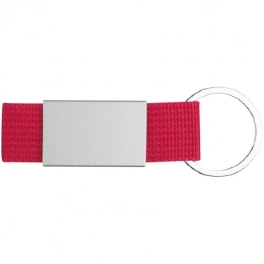 Czerwony brelok metalowy z grawerem logo dla firm