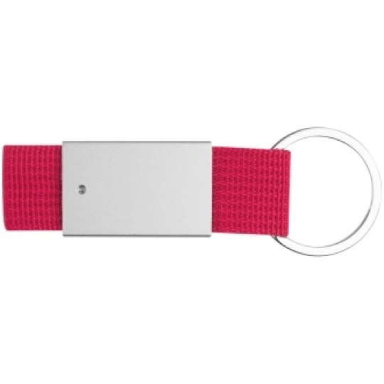 Czerwony brelok metalowy z grawerem logo dla firm