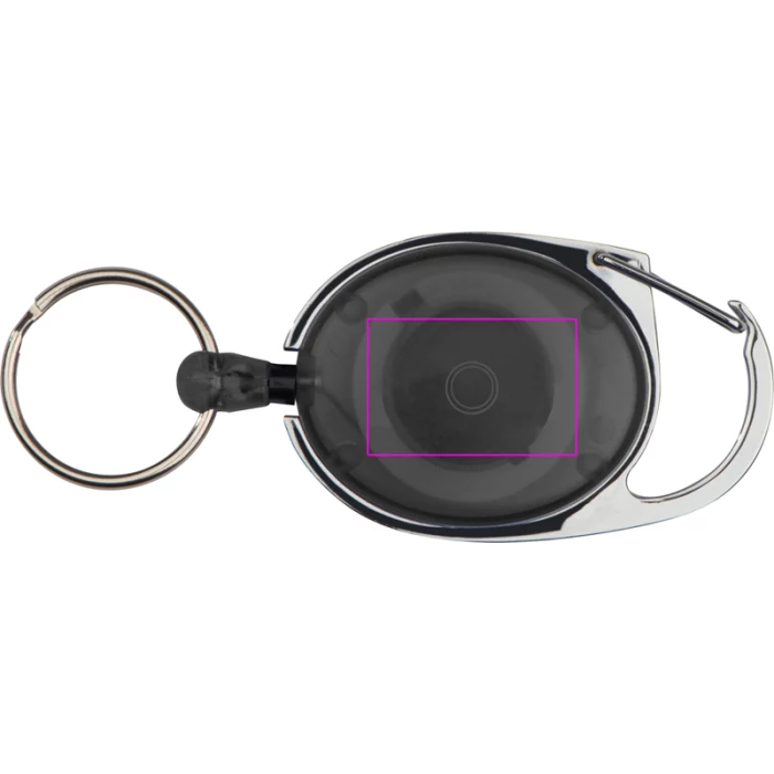 Schemat znakowania dla Nadruk UV - DC1 na gadżecie: Czarny brelok skipass z metalowym karabińczykiem i linką