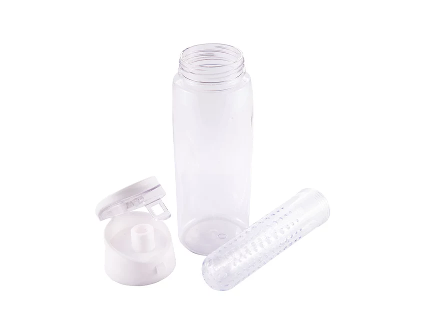 Bidon Sportowy Mint 700 ml, biały/transparentny