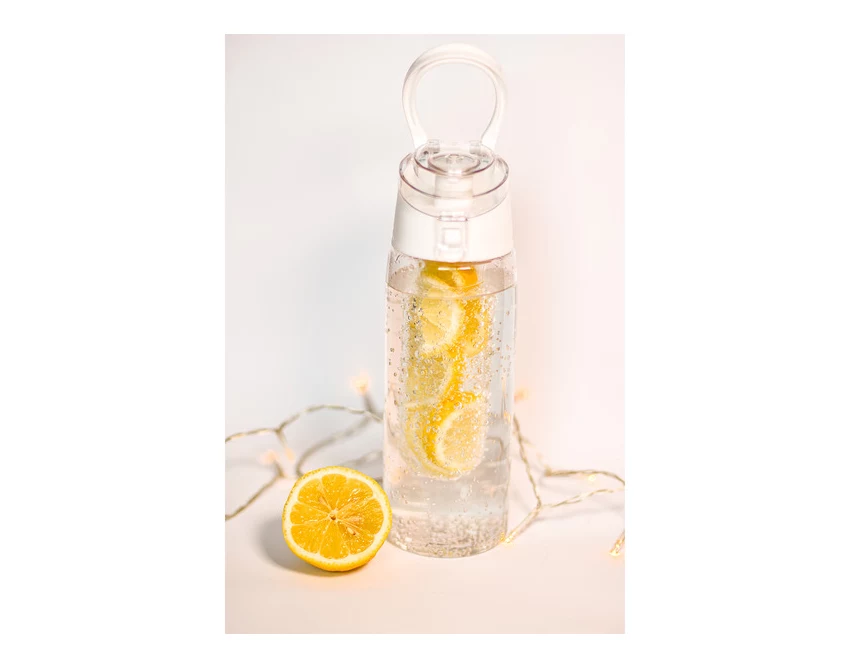 Bidon Sportowy Mint 700 ml, biały/transparentny