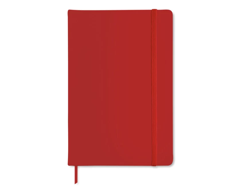 Czerwony notatnik A6 PU z logo, twarda okładka, nadruk